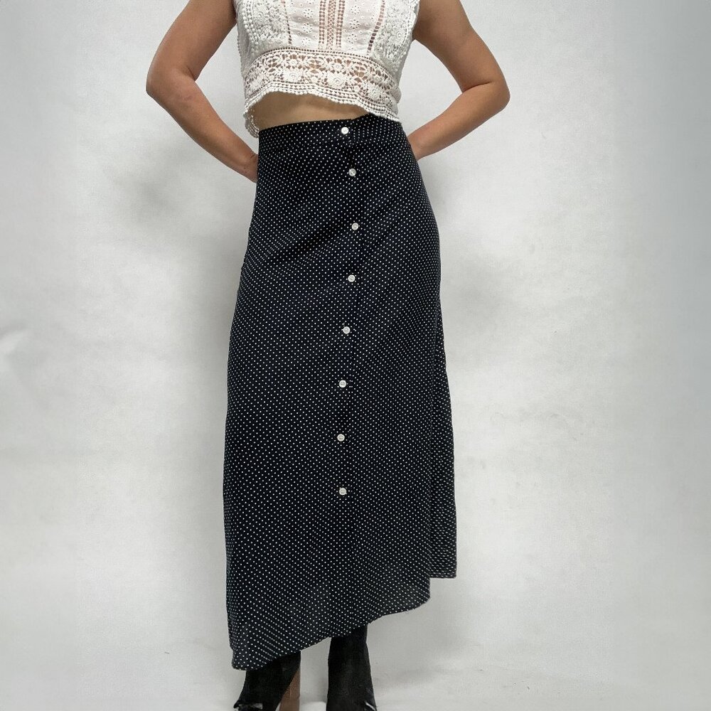 Vintage Brooks Brothers Button Down Polka Dot Skirt 1990's